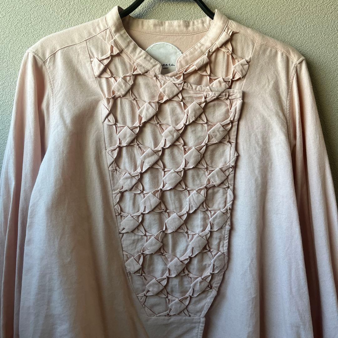 フィータpheeta 綿100ピンクブラウス　チュニックタグ付き