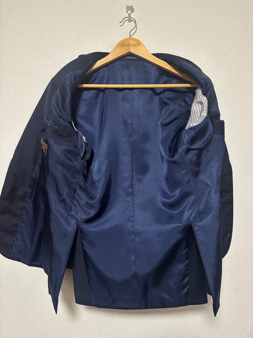 【着用3回極美品】TROJAN ロロピアーナSuper130 A4 濃紺　日本製