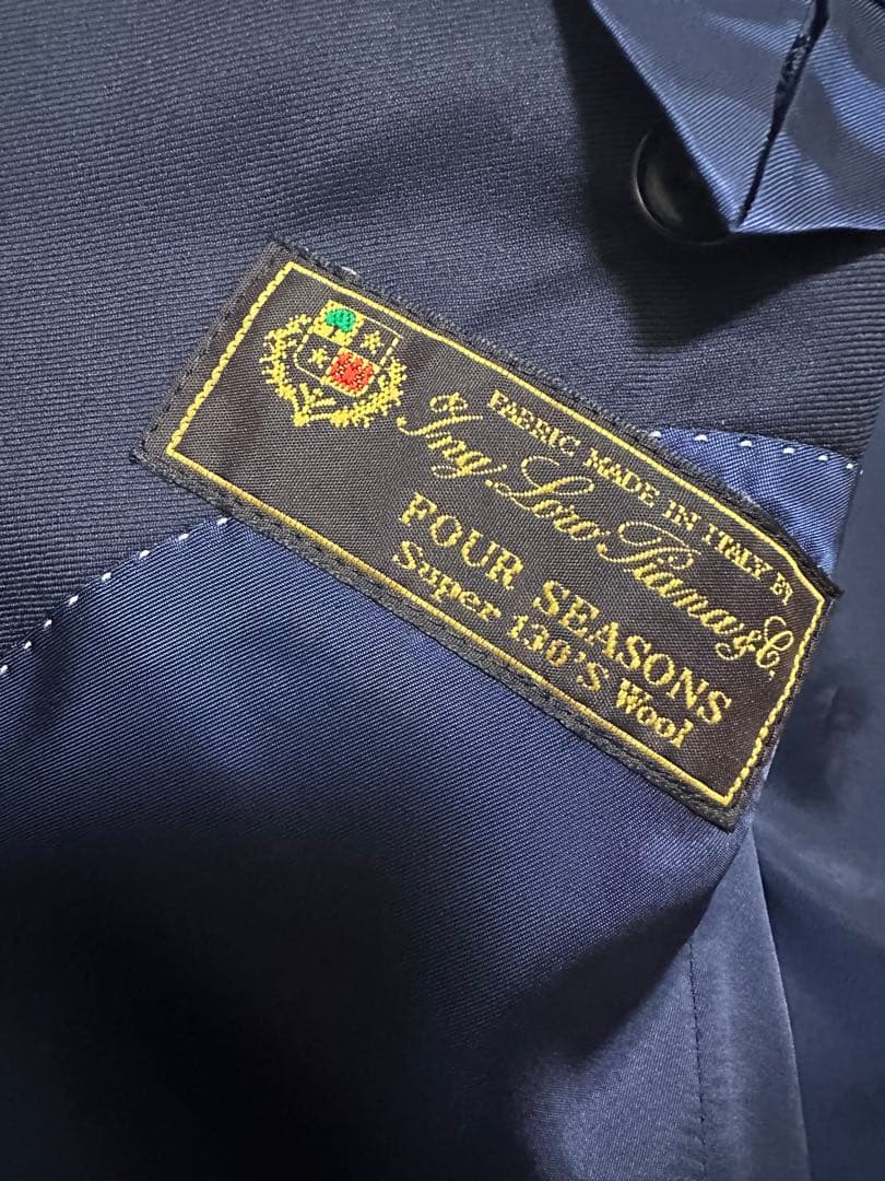 【着用3回極美品】TROJAN ロロピアーナSuper130 A4 濃紺　日本製