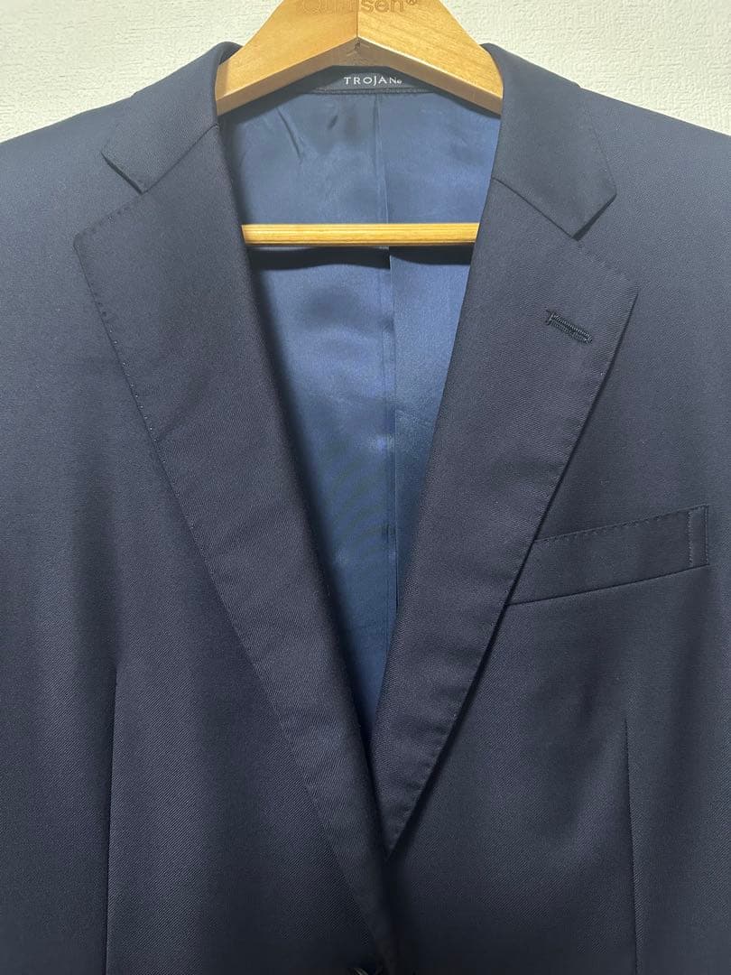 【着用3回極美品】TROJAN ロロピアーナSuper130 A4 濃紺　日本製