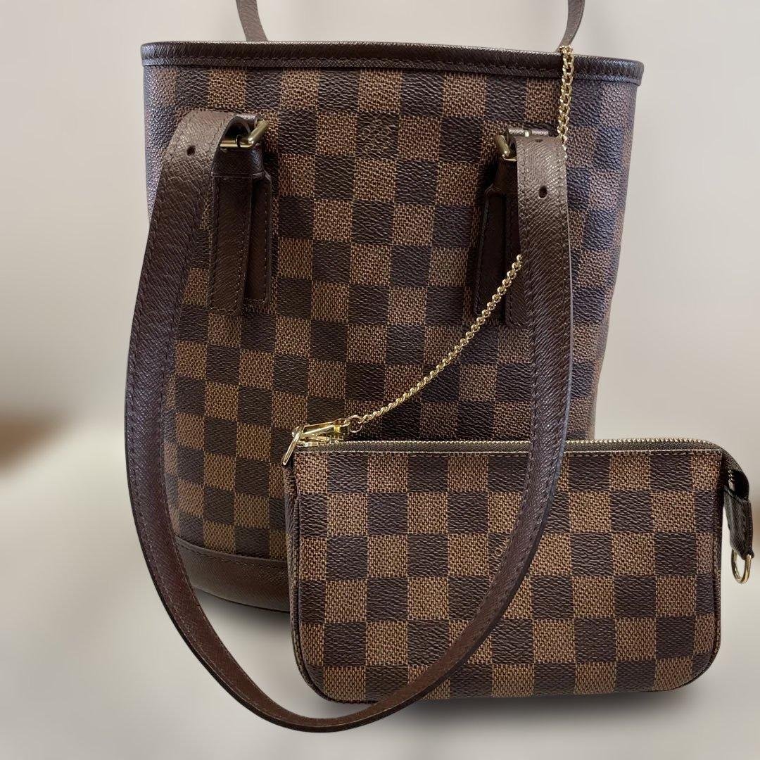 【LOUIS VUITTON】ダミエハンドバッグ ポーチ付き