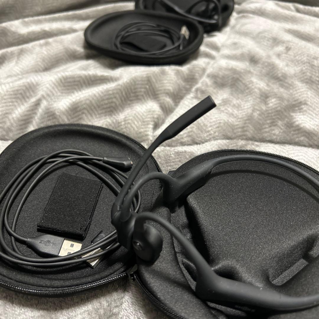 [ケース付き美品]opencomm2 骨伝導イヤホン ブラック　2個セット