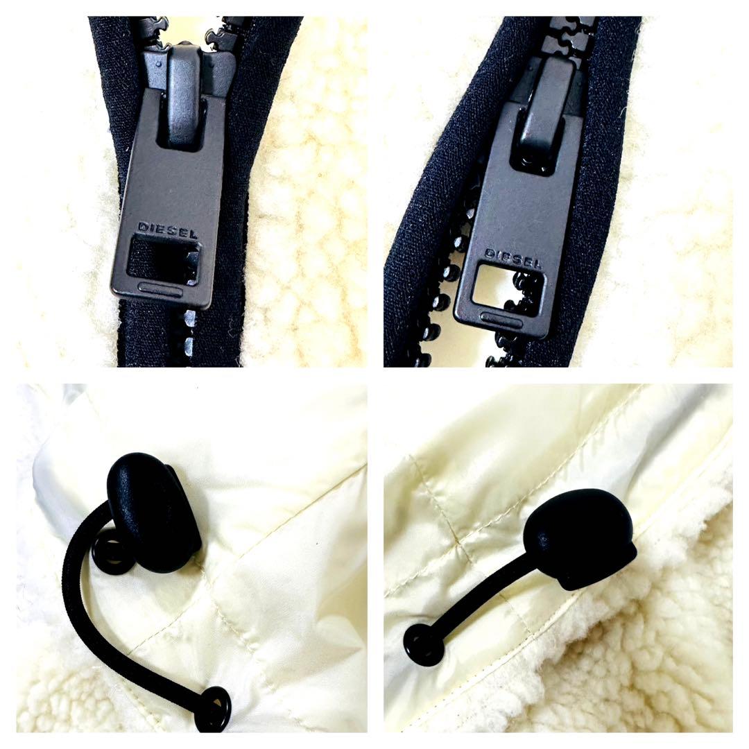 DIESEL ディーゼル XS ボアジャケット ボアブルゾン ホワイトM〜L相当