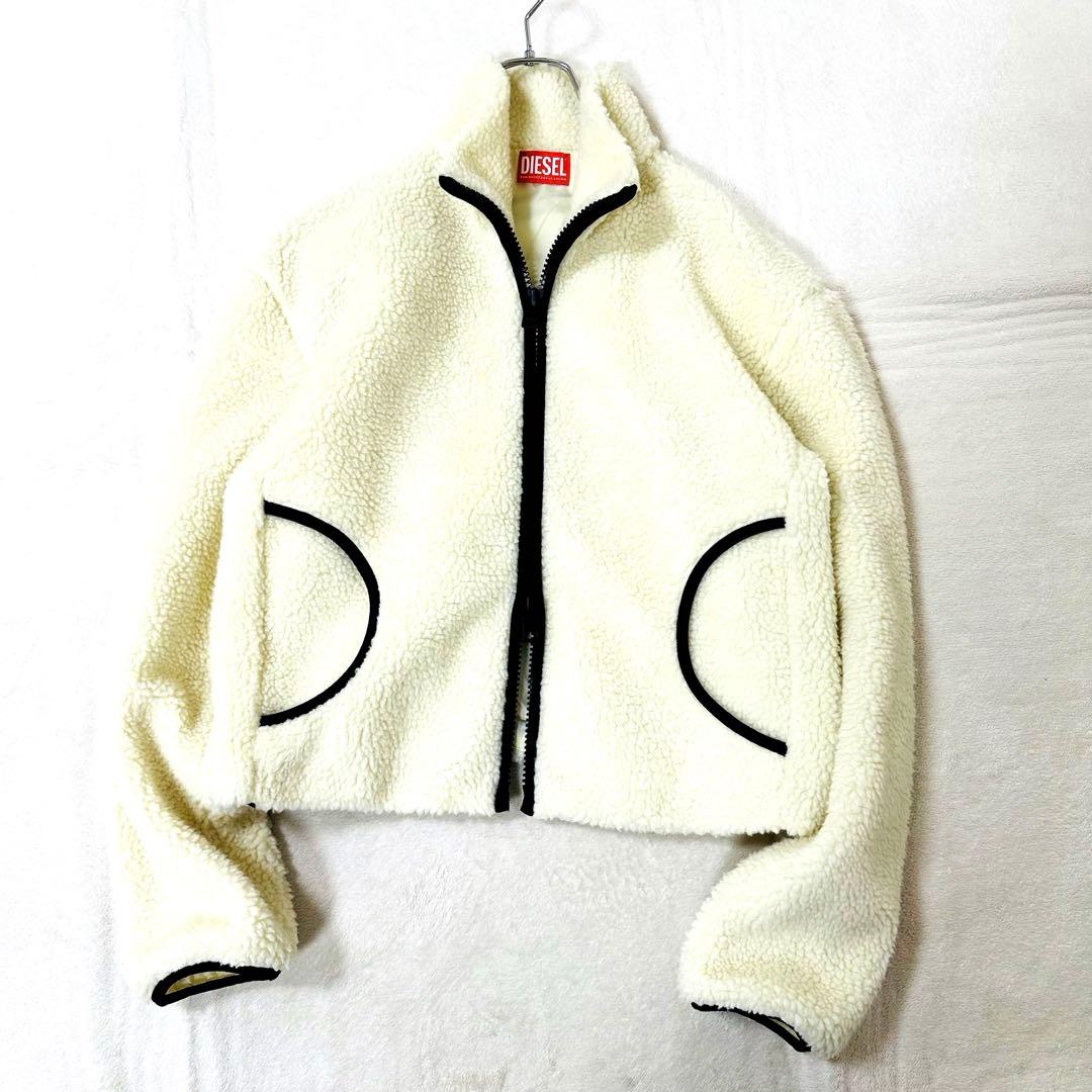 DIESEL ディーゼル XS ボアジャケット ボアブルゾン ホワイトM〜L相当