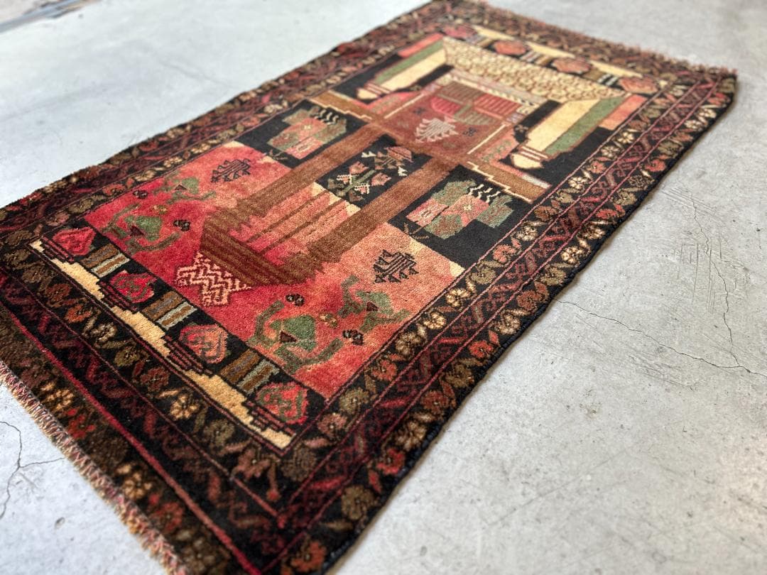 【vintage rug】アフガニスタン産｜75×130｜バルーチ族｜トライバル