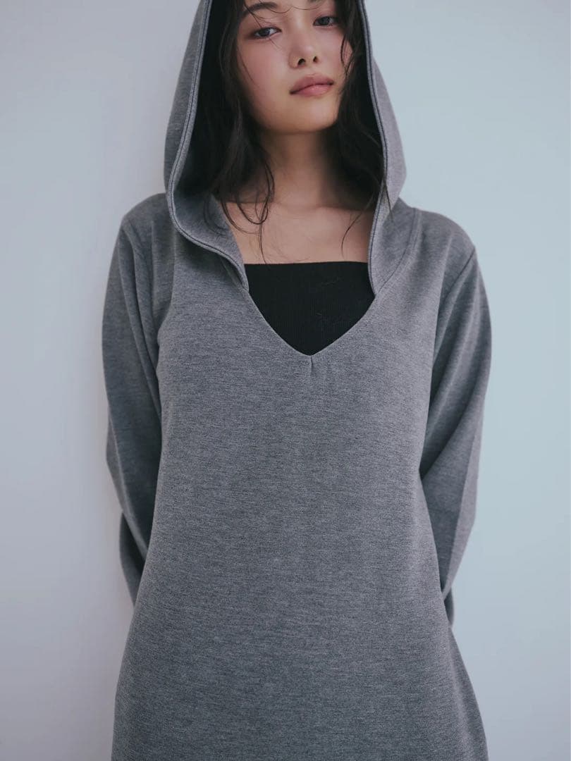 ワンピース Andequal sweat hoodie lady one-piece