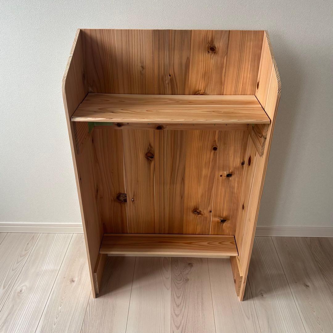 マルシェ•展示販売のレジ台に♪杉無垢材を使ったかわいいレジカウンター 折り畳み式