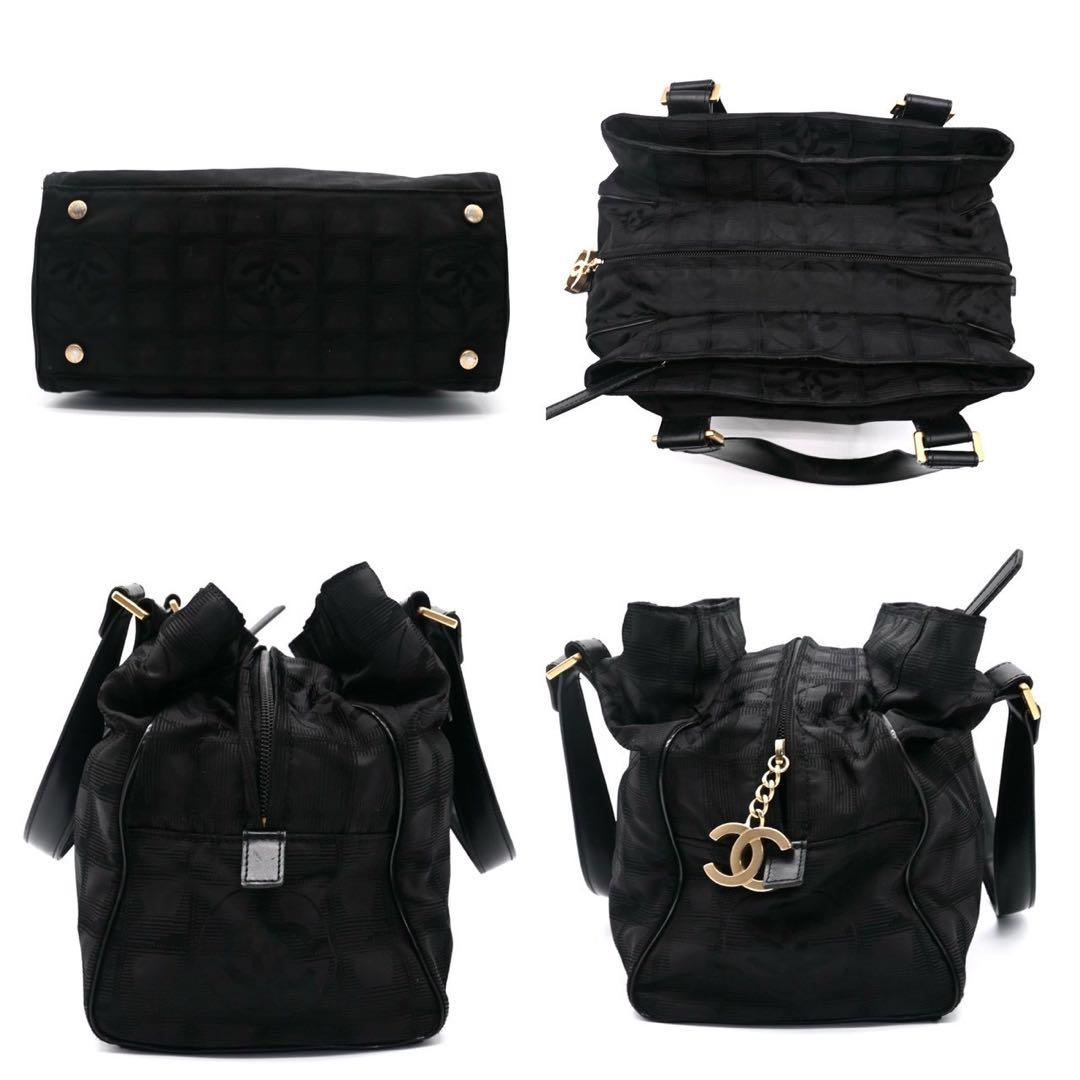 シャネル ニュートラベルライン ブラック ナイロン ハンドバッグ ココチャーム