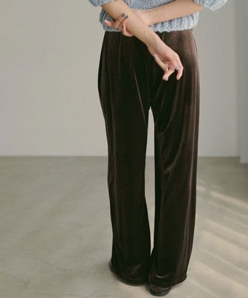 ETRÉ TOKYO リラクシーベロアパンツ エトレ トウキョウ