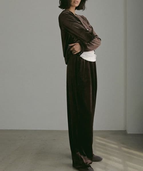 ETRÉ TOKYO リラクシーベロアパンツ エトレ トウキョウ