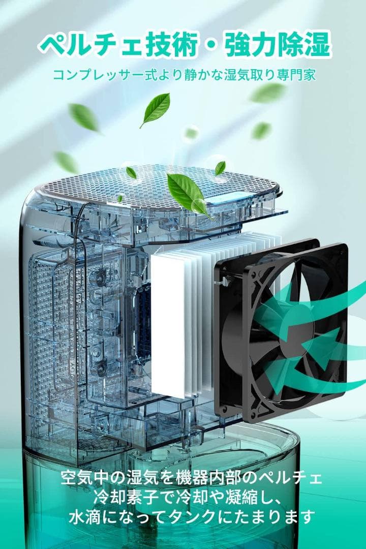 小型除湿器 強力除湿 大容量 ペルチェ式