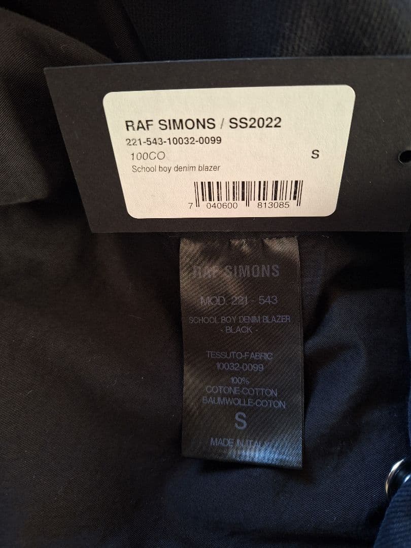 ジャケット・アウター RAF SIMONS School boy denim blazer BLACK