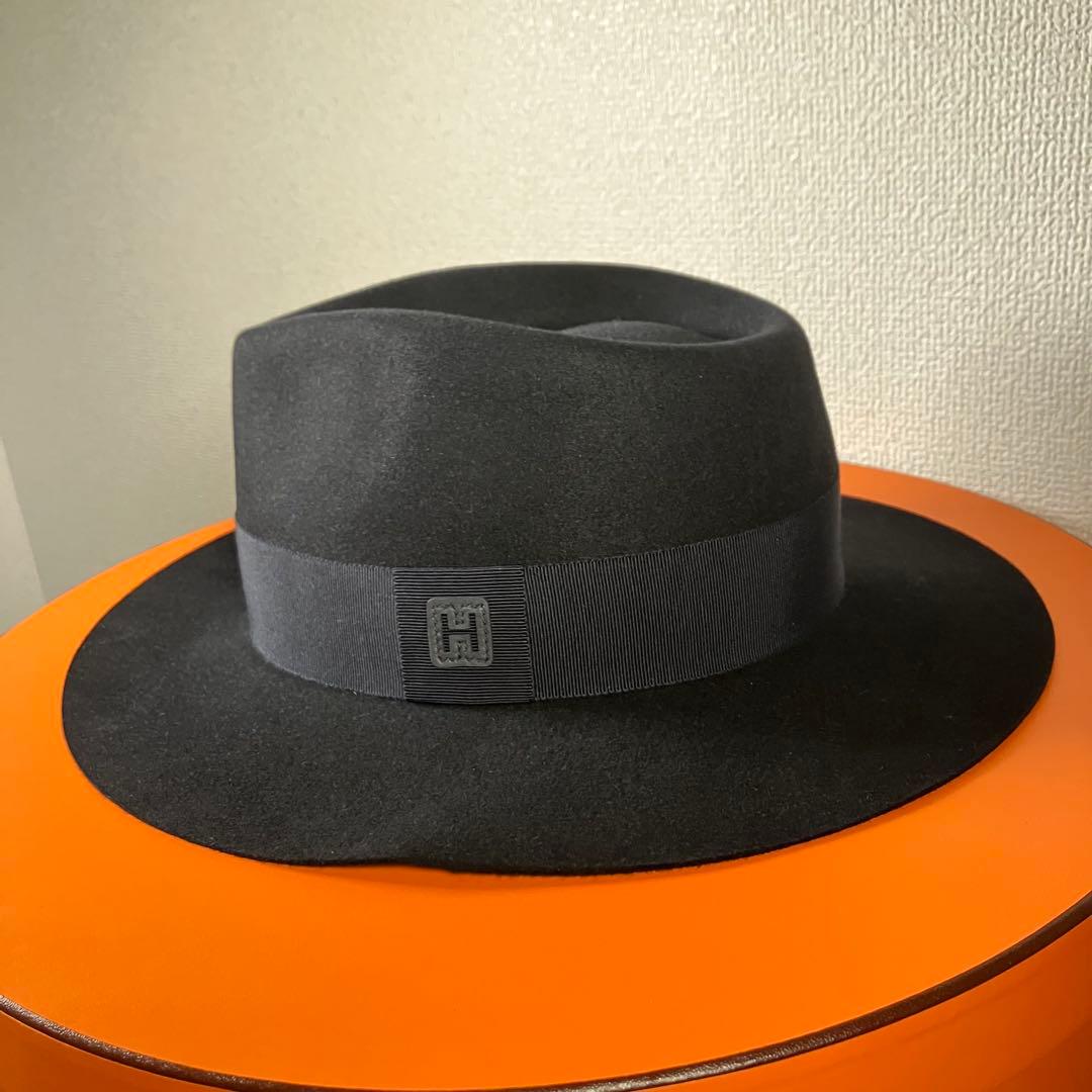 【新品未使用】HERMES フェルトハット 黒