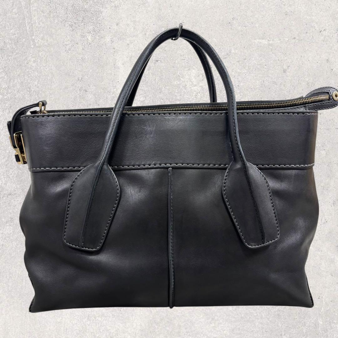 ひろちゃんTOD'S トッズ Dバッグ ハンドバッグ レザー 黒 ゴール