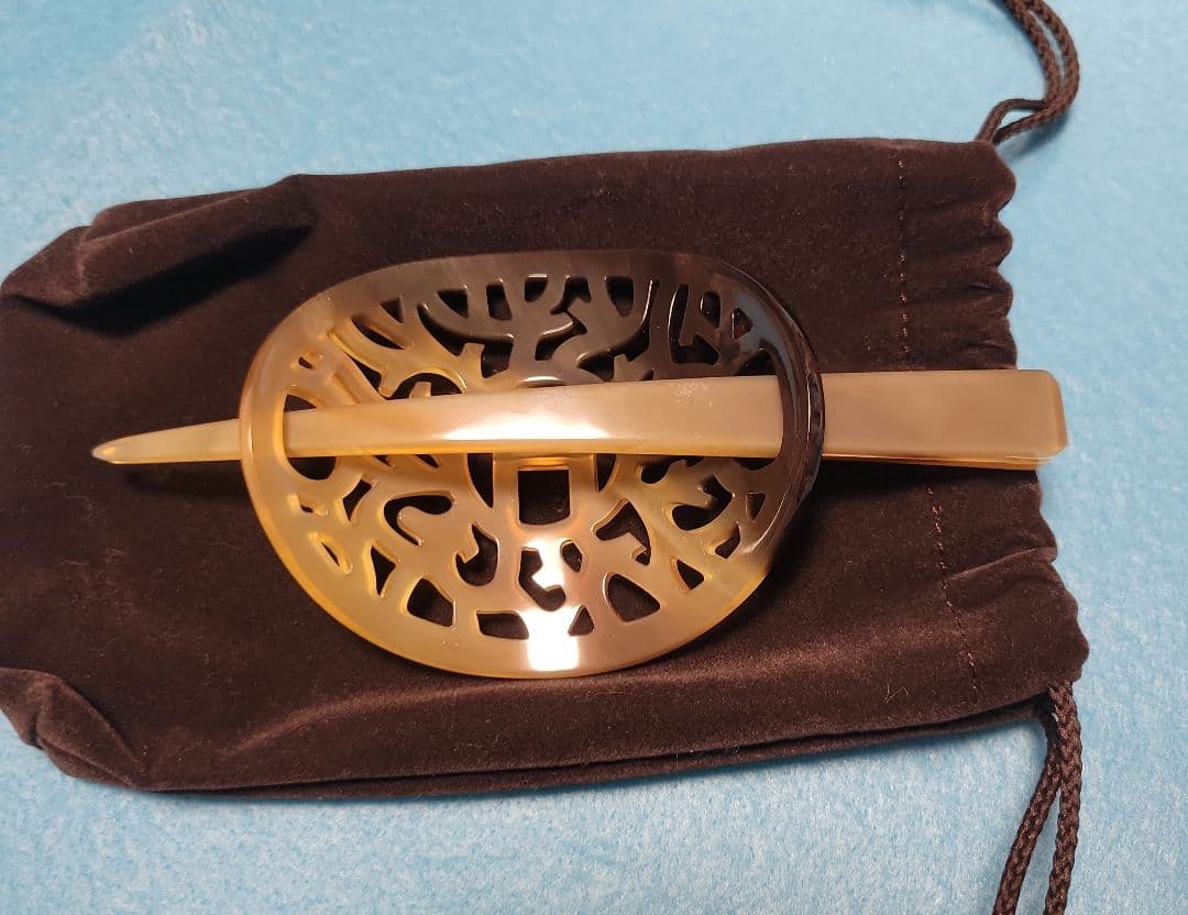 HERMES 【新品未使用】バッファローホーン　ヘアアクセサリー　かんざし