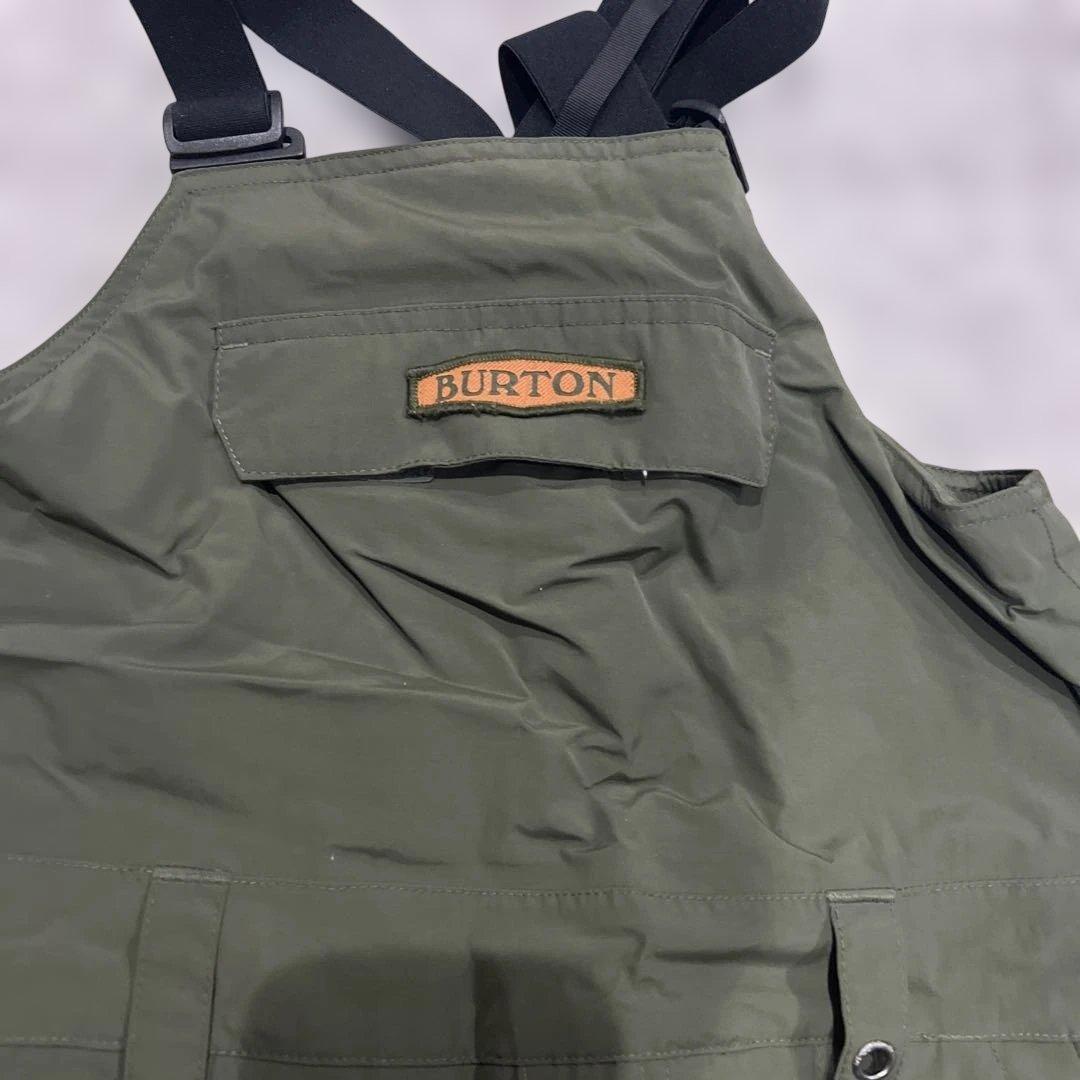 BURTON スノーボードビブパンツ オリーブグリーン　ジュニアM