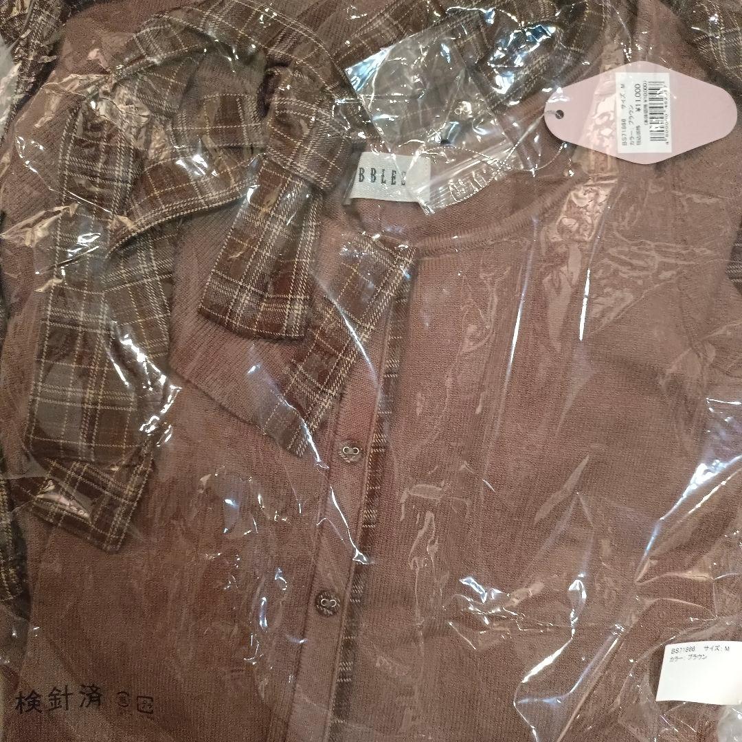 Bubbles チェックリボンワンショルワンピース