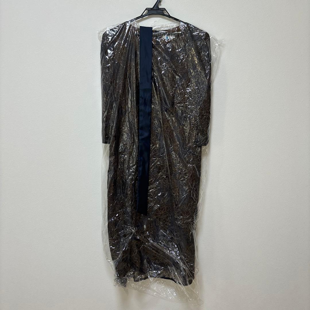 東京ソワール UN-FURL フォーマル ドレス ネイビー レース 花柄 刺繍