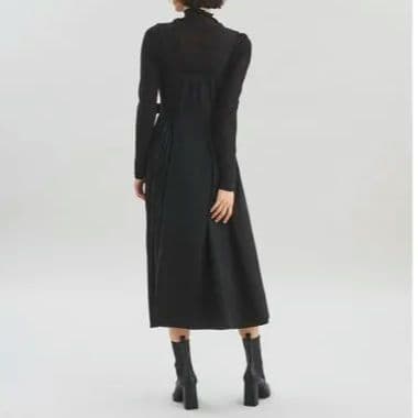 【極美品♡2023】グレースコンチネンタル プリーツドッキングワンピース　黒