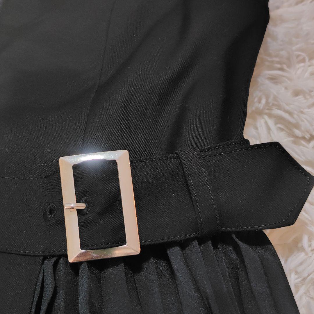 【極美品♡2023】グレースコンチネンタル プリーツドッキングワンピース　黒