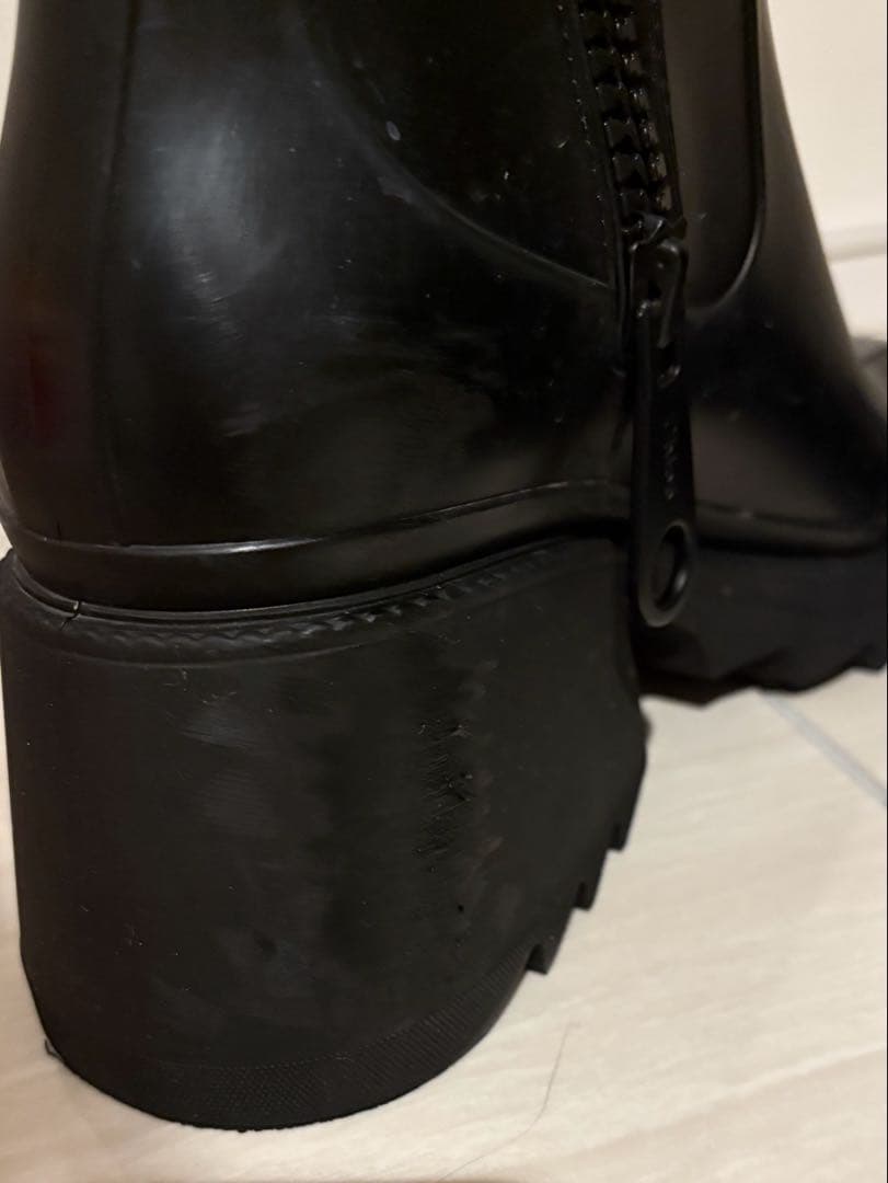 Chloé ブラックラバー長靴 ヒール付き　38