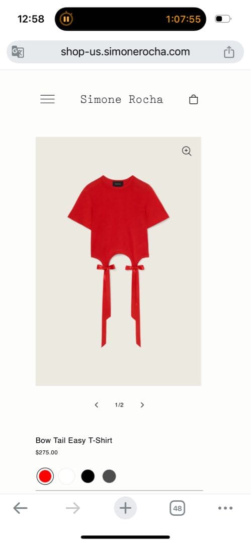 シモーネ・ロッチャのリボン付きTシャツ