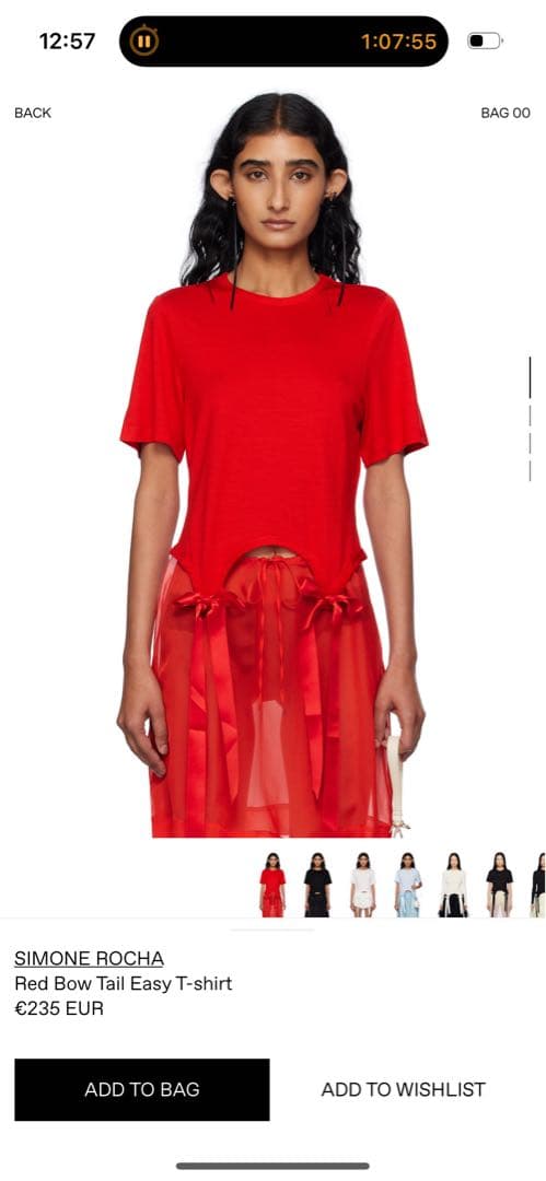 シモーネ・ロッチャのリボン付きTシャツ