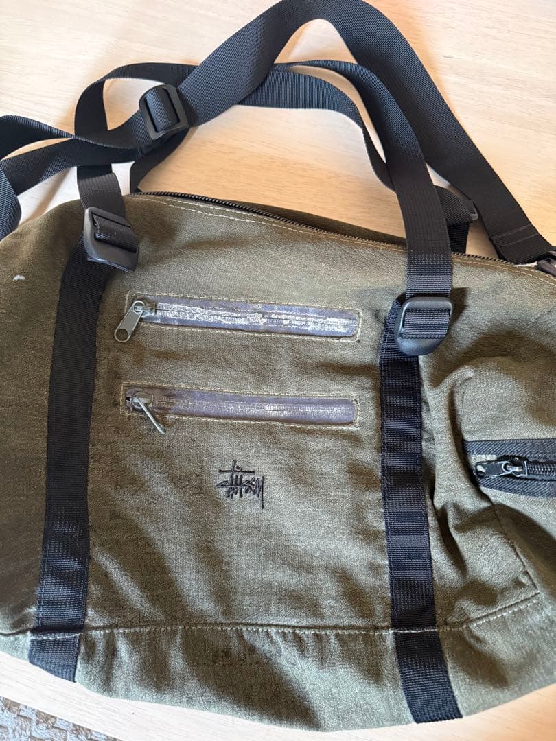 Stussy オリーブ ドラムバッグ
