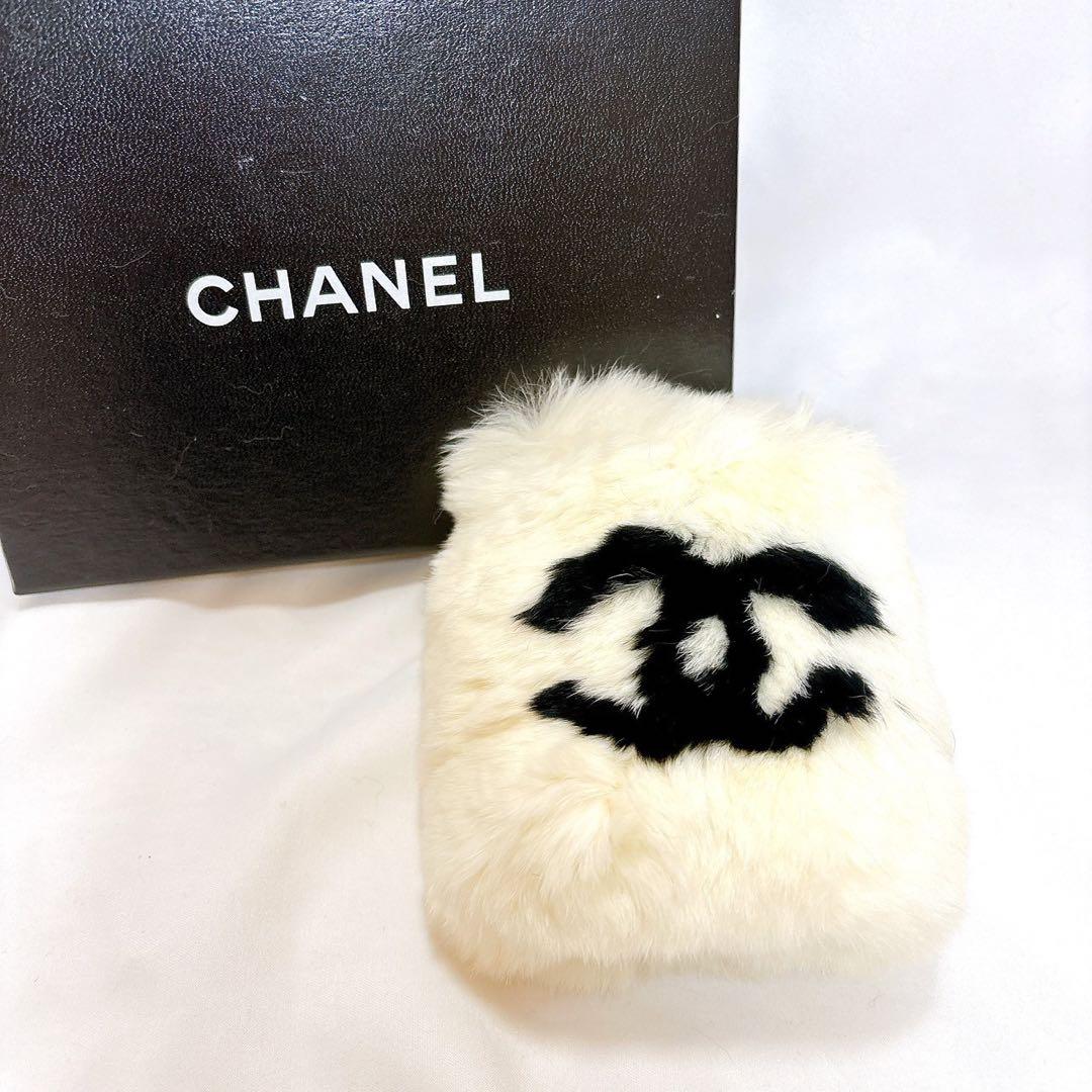 CHANEL 【美品】✨ラパン　ファー　ホワイト　リストバンド　バングル