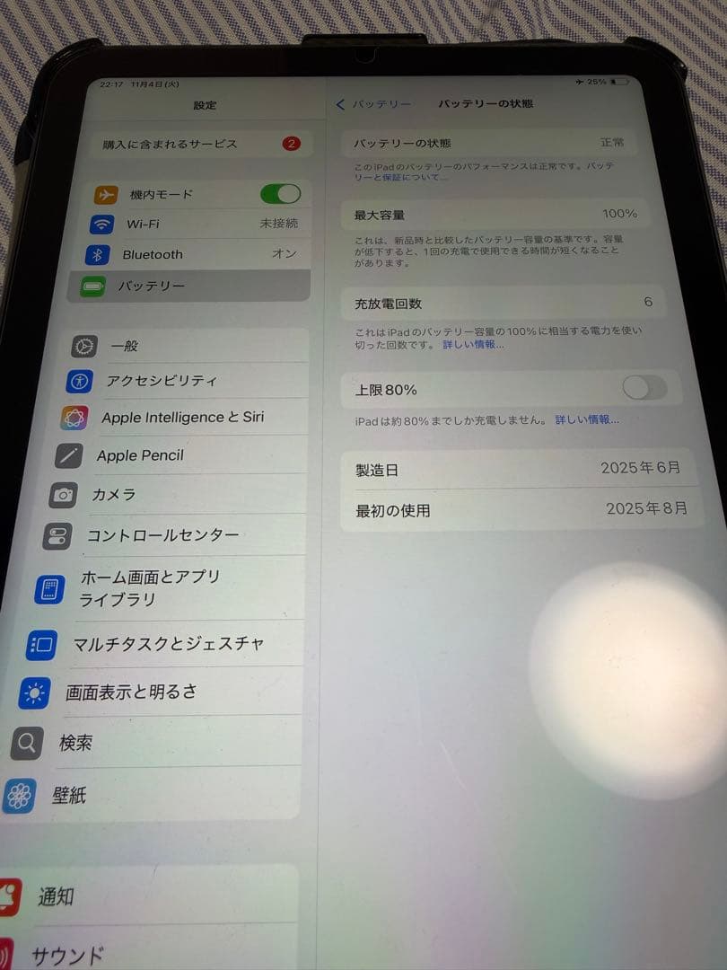 iPad mini (A17 pro)本体 充電器付き、ガラスフィルム、カバー
