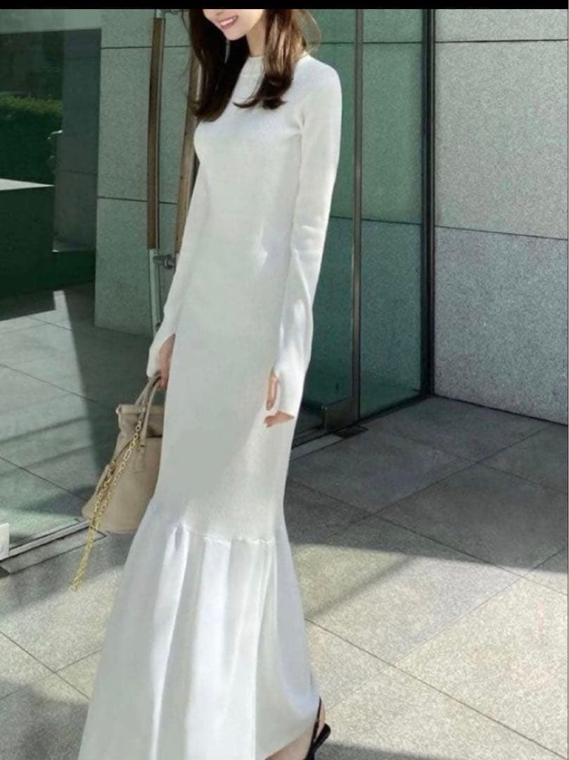 ワンピース maison celon rib knit docking dress