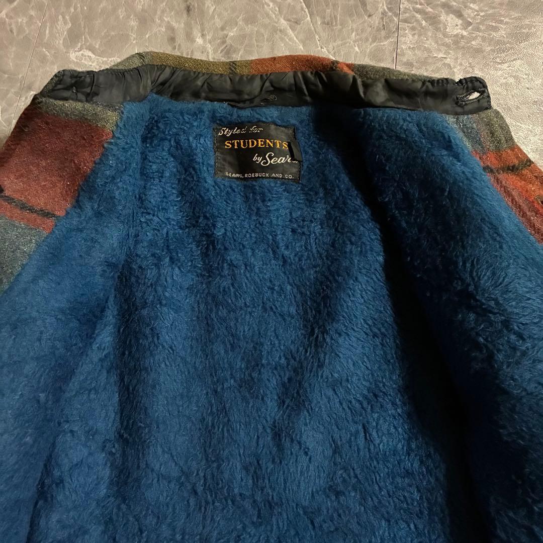 【H】50s-60sSearsウールジャケット オンブレチェック