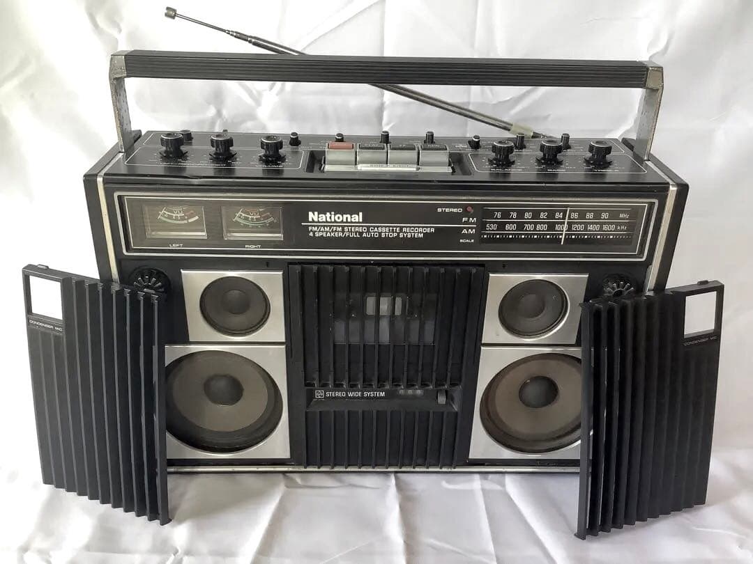 【ジャンク】希少　National RS-457ラジカセ　ケース付