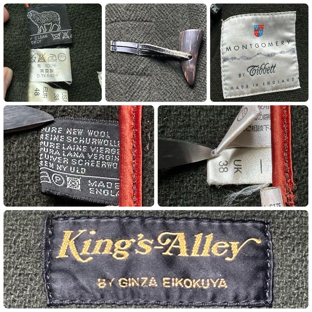 美品 モンゴメリー ムーアブルック ダッフルコート ヘリンボーン 緑 英国製