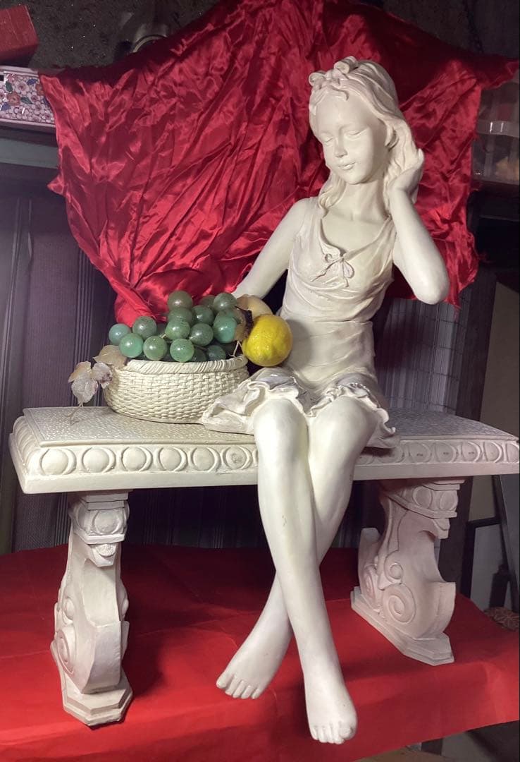 中国製 大理石調 樹脂製 ヴィーナス像 最大幅60㎝高さ70㎝ ホワイト