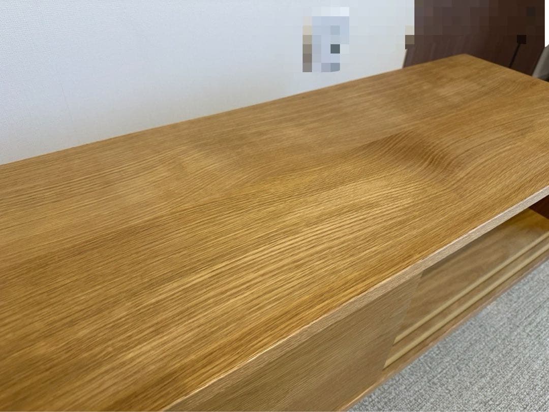 無印良品　【廃盤】テレビ台　オーク材AVラック薄型（引戸）・幅110cm