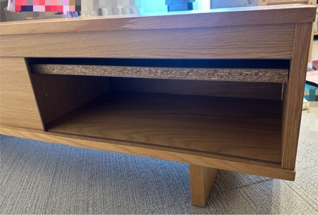 無印良品　【廃盤】テレビ台　オーク材AVラック薄型（引戸）・幅110cm