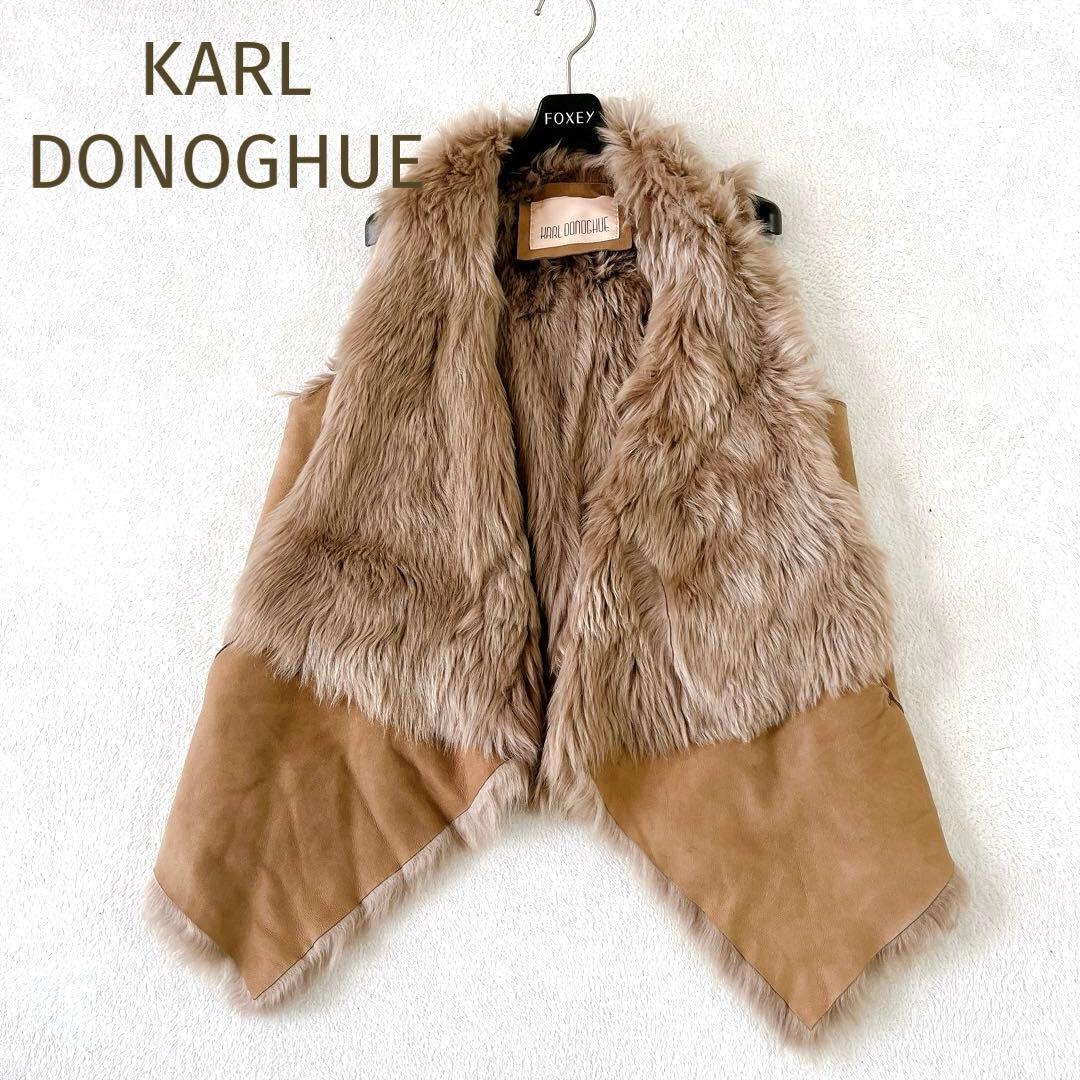 ★カールドノヒュー★高級ムートンベスト ジレ ブラウンS(ほぼフリーサイズ)