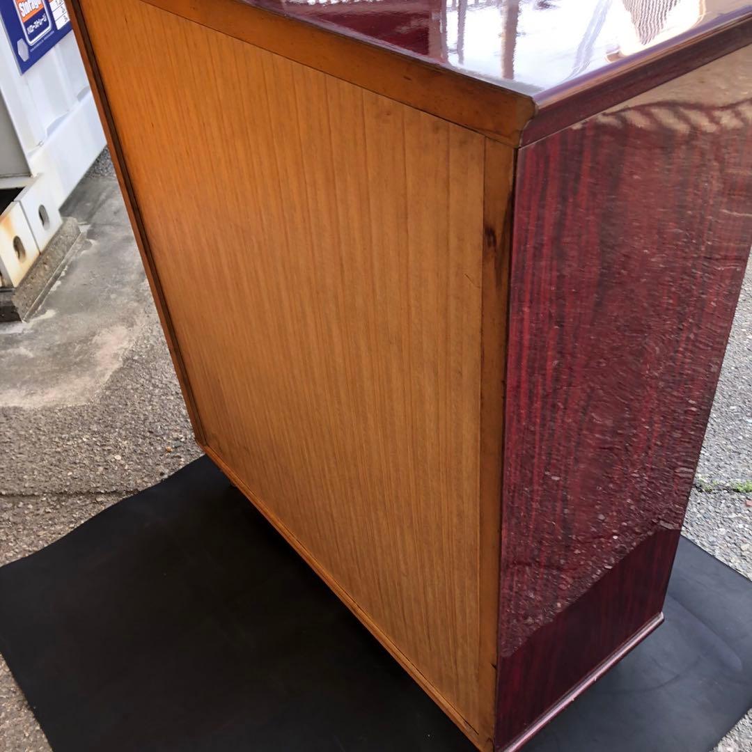 アンティーク　マホガニー　下駄箱　ワインレッド木製収納キャビネット