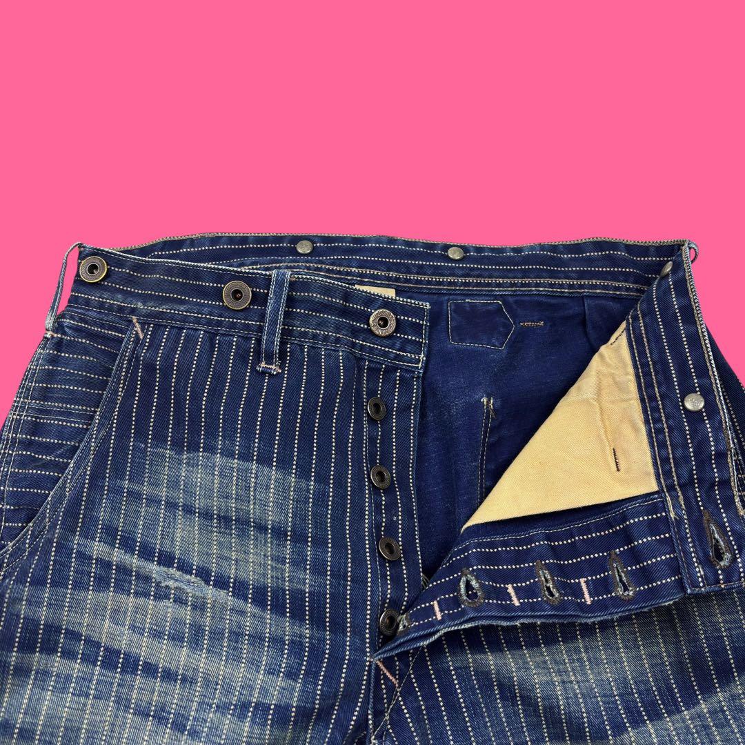 RRL ウォバッシュストライプ デニムペインターパンツ バックルバック USA製