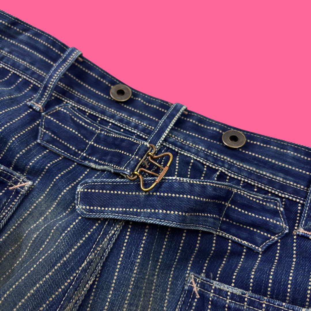 RRL ウォバッシュストライプ デニムペインターパンツ バックルバック USA製
