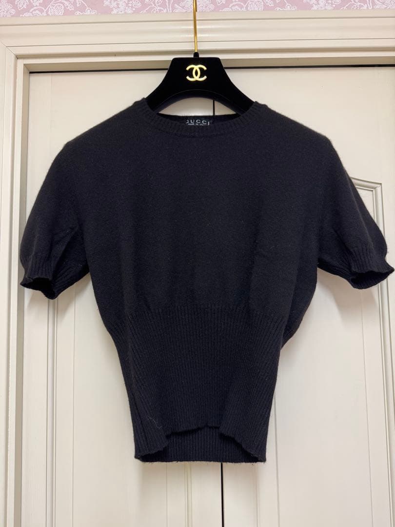 ヴィンテージ　グッチ　アンサンブル　トップス　カシミア　ブラック