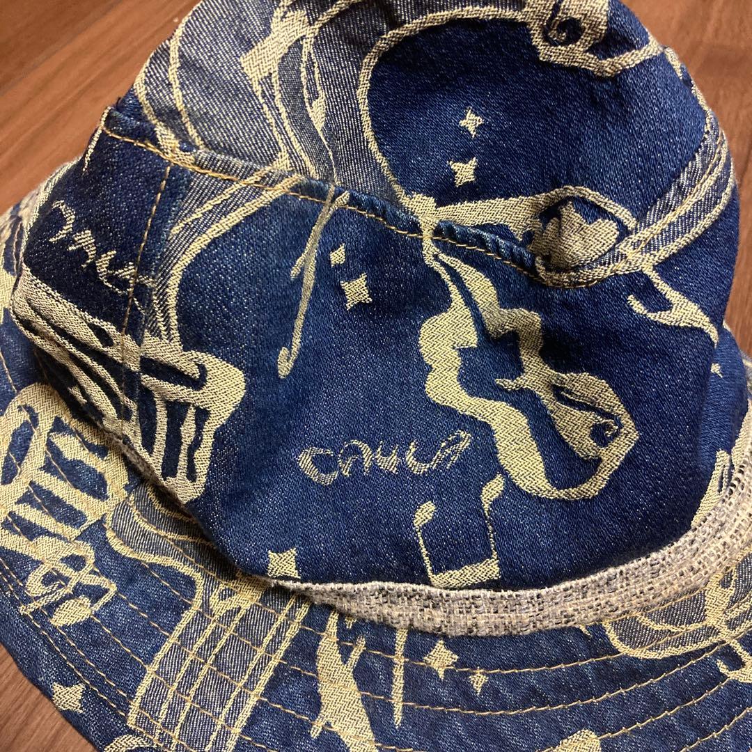 ca4la カシラ　音楽モチーフ音符楽器 デニムハット　覆面レスラータグ