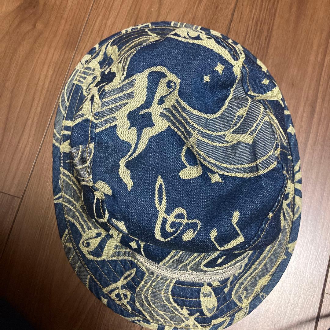 ca4la カシラ　音楽モチーフ音符楽器 デニムハット　覆面レスラータグ