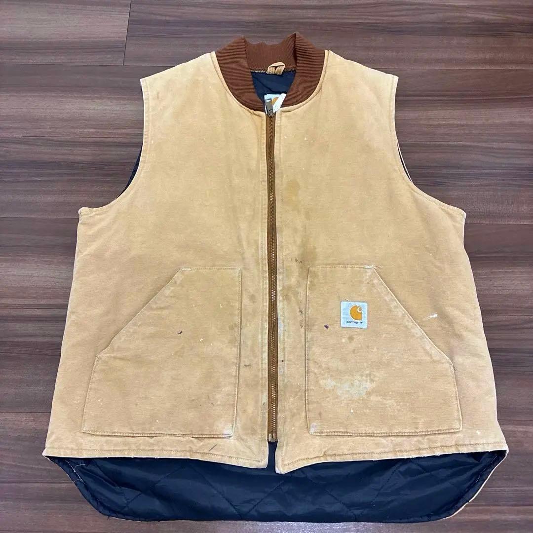 Carhartt 90s 星タグ　USA製 XLTALL ダックベスト　希少