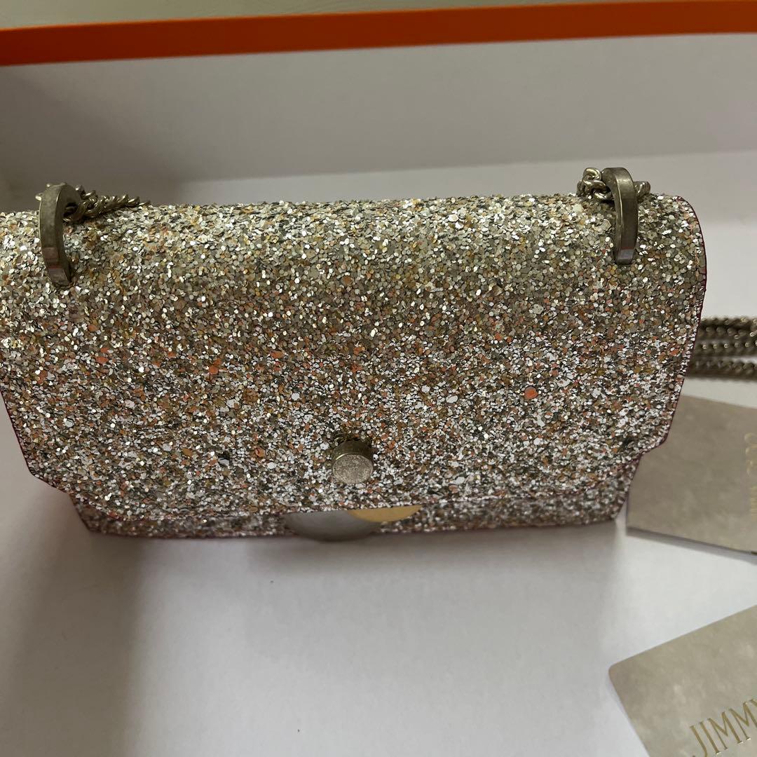 グリッターシルバー クラッチバッグ