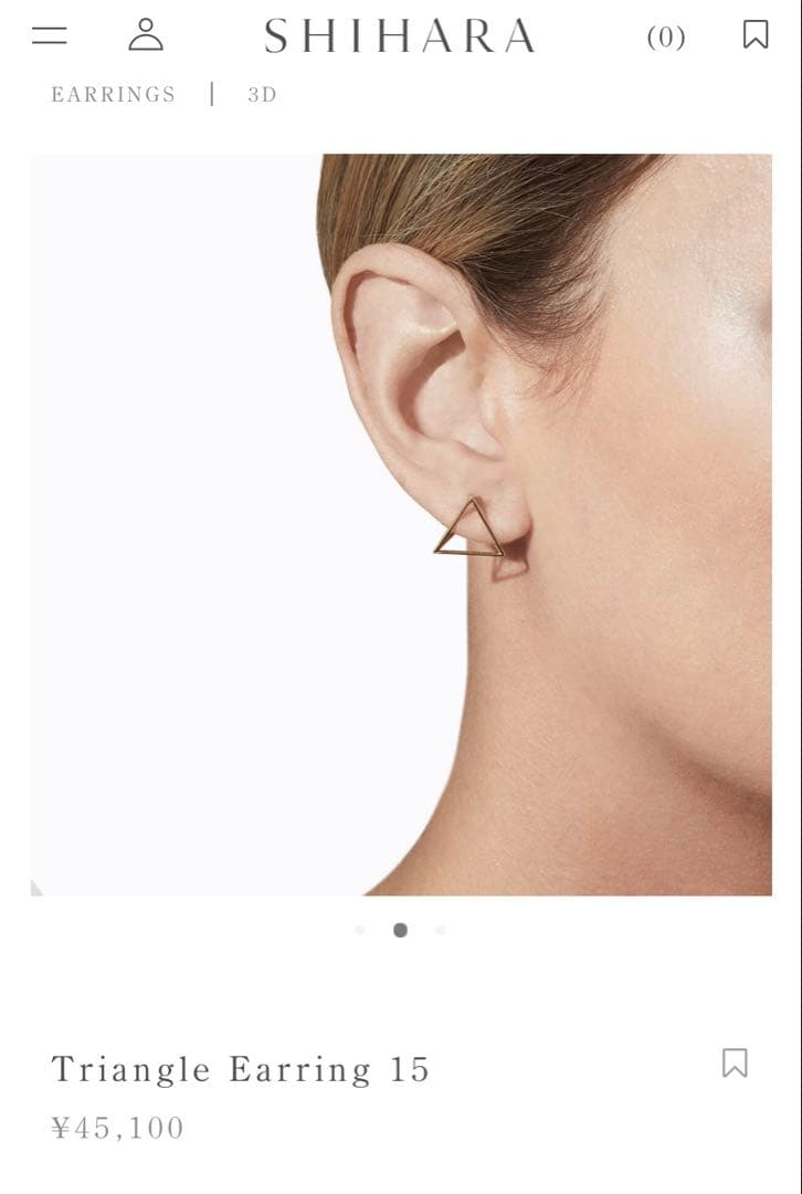 SHIHARA Triangle Earring ピアス(片耳用) サイズ15