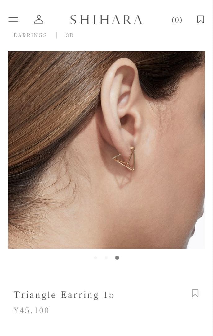 SHIHARA Triangle Earring ピアス(片耳用) サイズ15