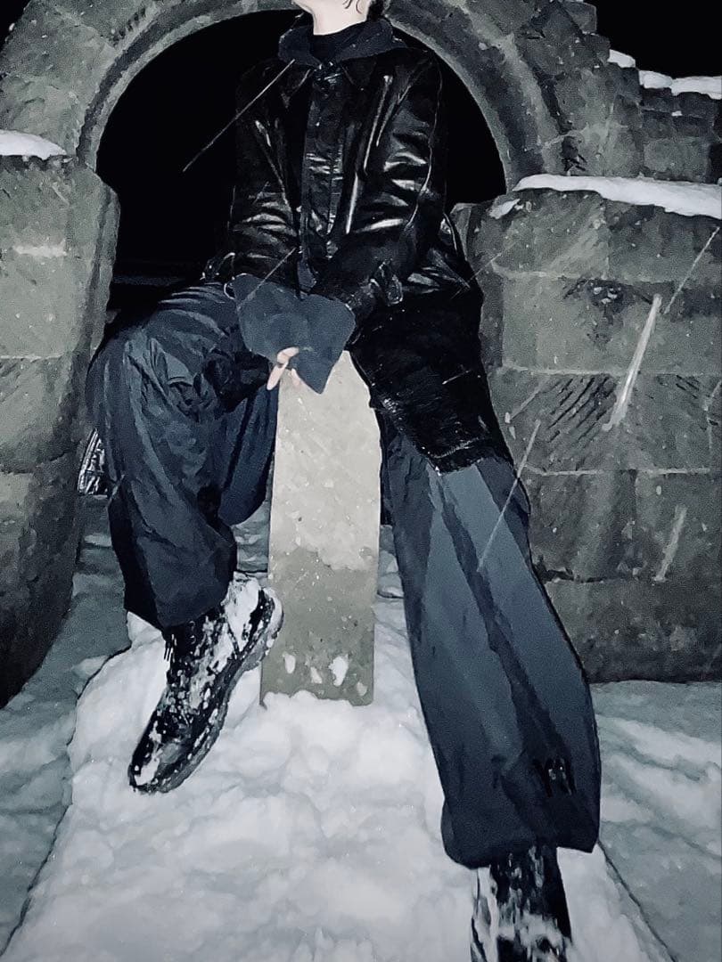 Y-3 adidas ブラック ナイロンパンツ