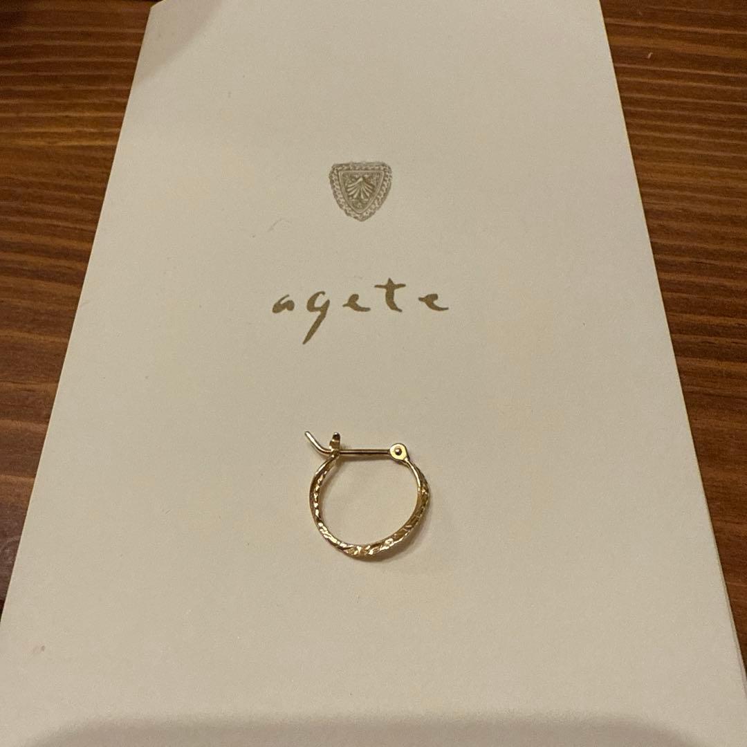 アガット K18 フープピアス